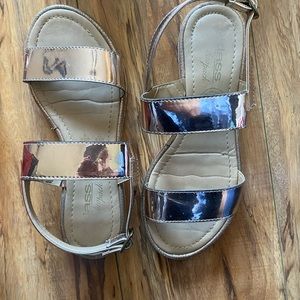 Rose gold metallic sandals